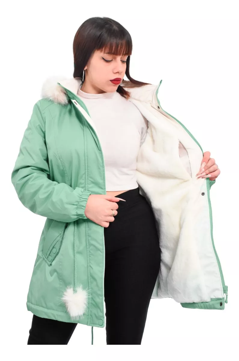 Campera Parka Importada Mujer Invierno Con Piel Yd 6365