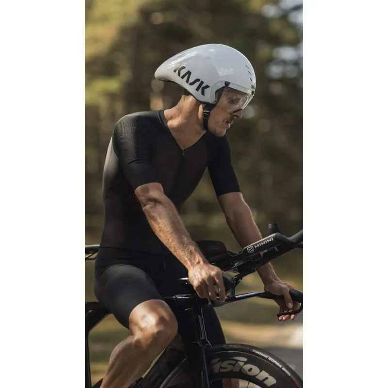 CASCO CONTRARRELOJ BICICLETA KASK BAMBINO PRO EVO CON VISERA TRANSPARENTE (NEGRO210)