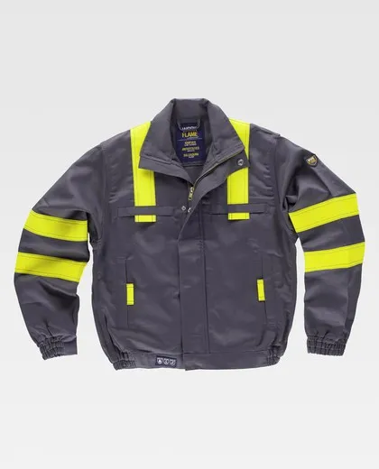 Cazadora ignífuga y antiestática Gris Amarillo