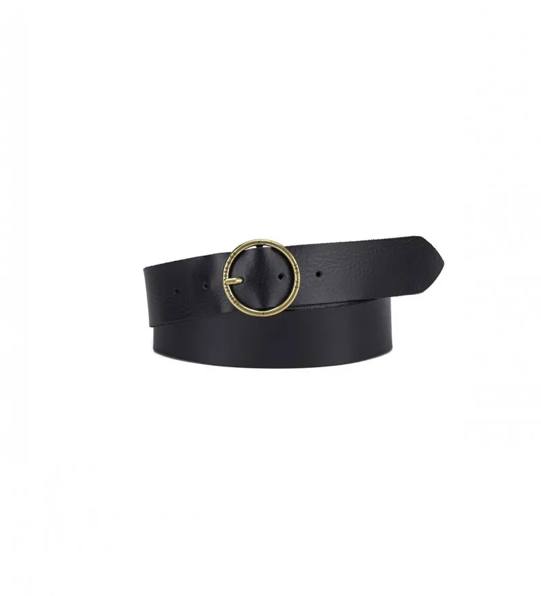Cinturón de piel Athena negro