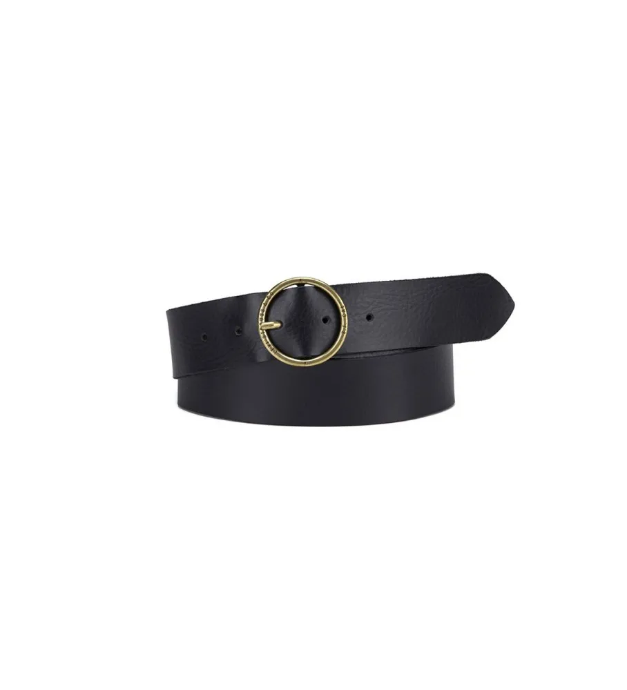 Cinturón de piel Athena negro