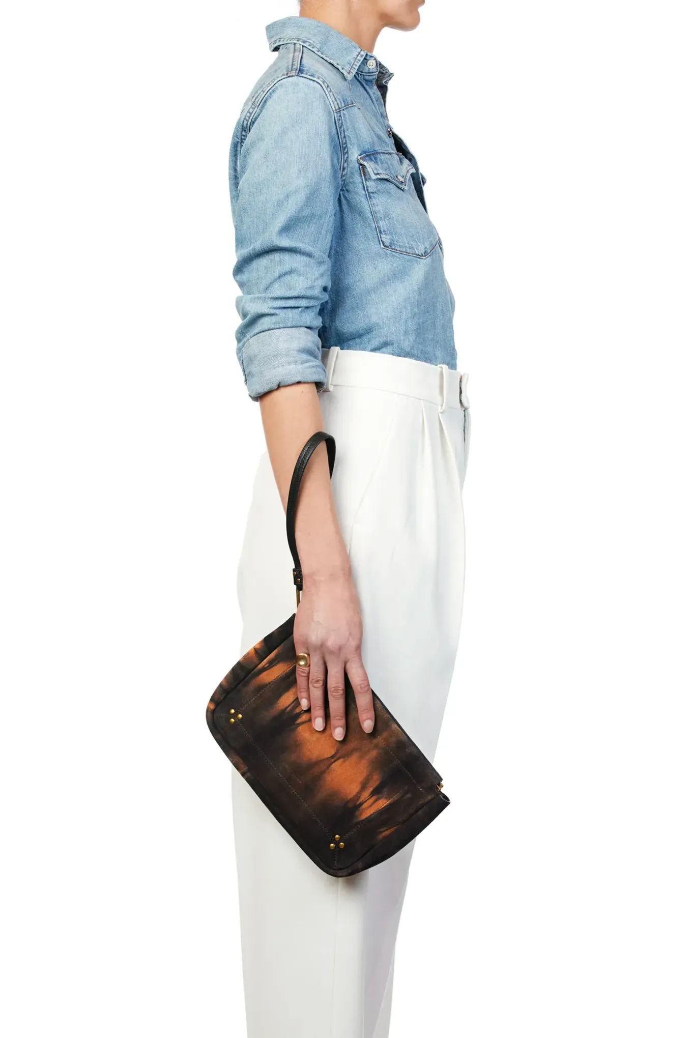Clap L Wristlet in Tie & Dye Corail