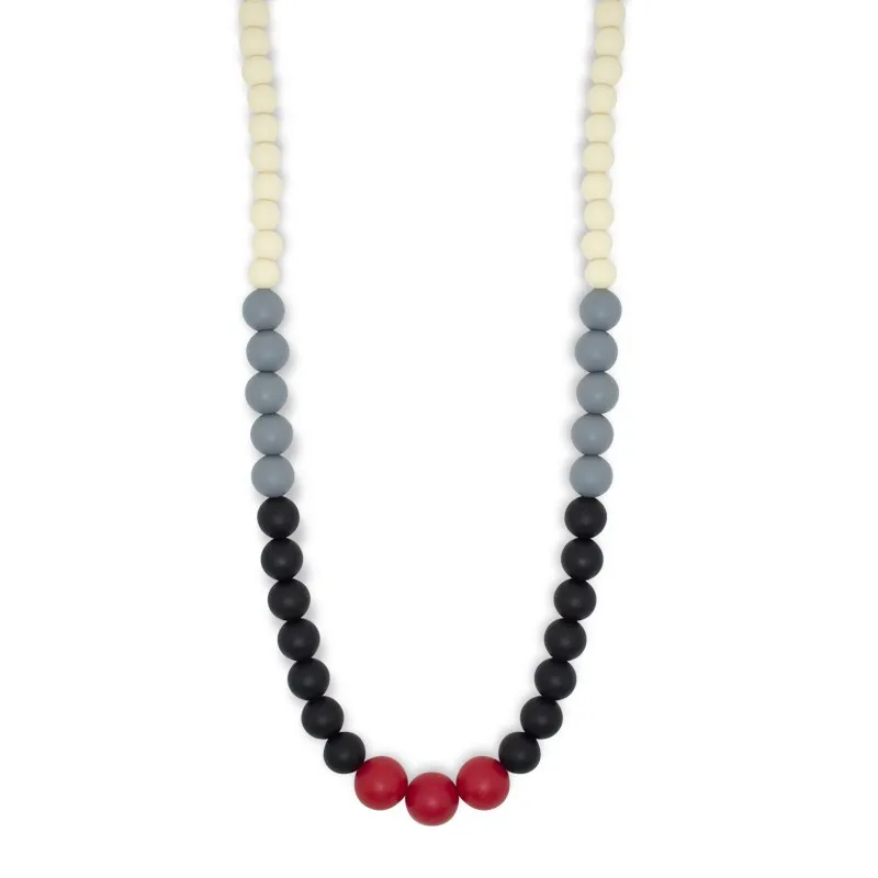 Collar de lactancia mixto (crema, rojo, gris oscuro y negro)