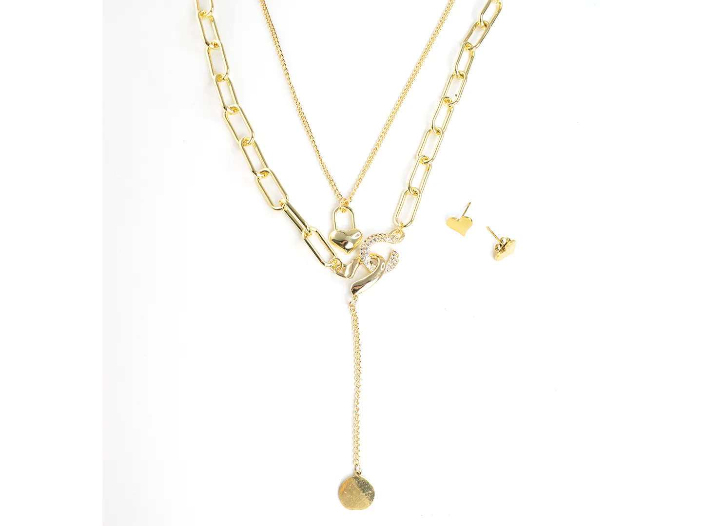 Collar Y Aretes Arette 62093 Color Dorado