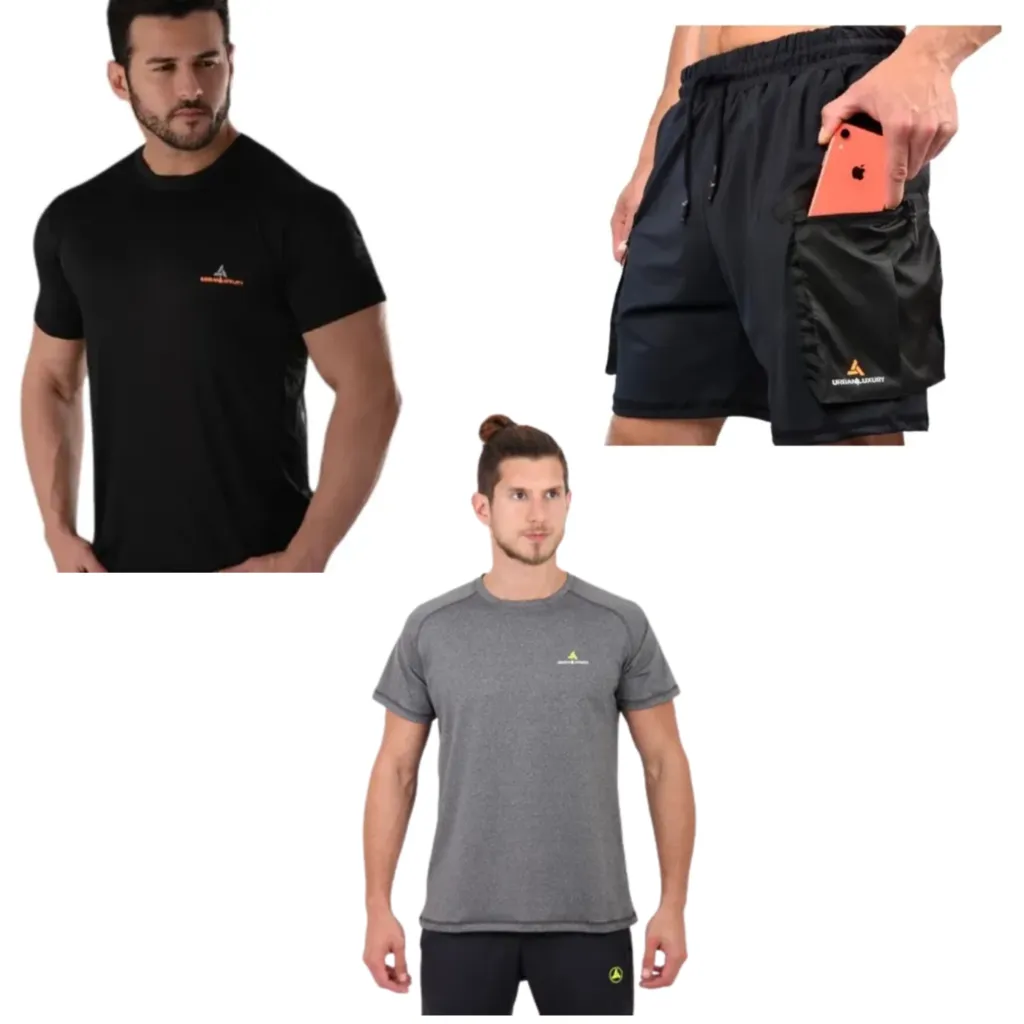 Conjunto Deportivo! 2 Remeras Hombre+ Short Cargo Bolsillos