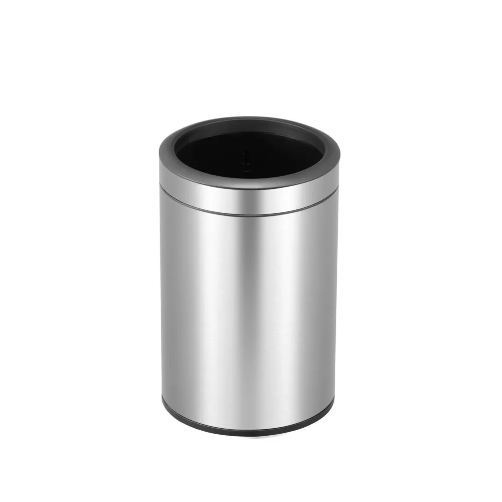 Cubo de residuos EKO redondo, 12 litros, acero inoxidable mate