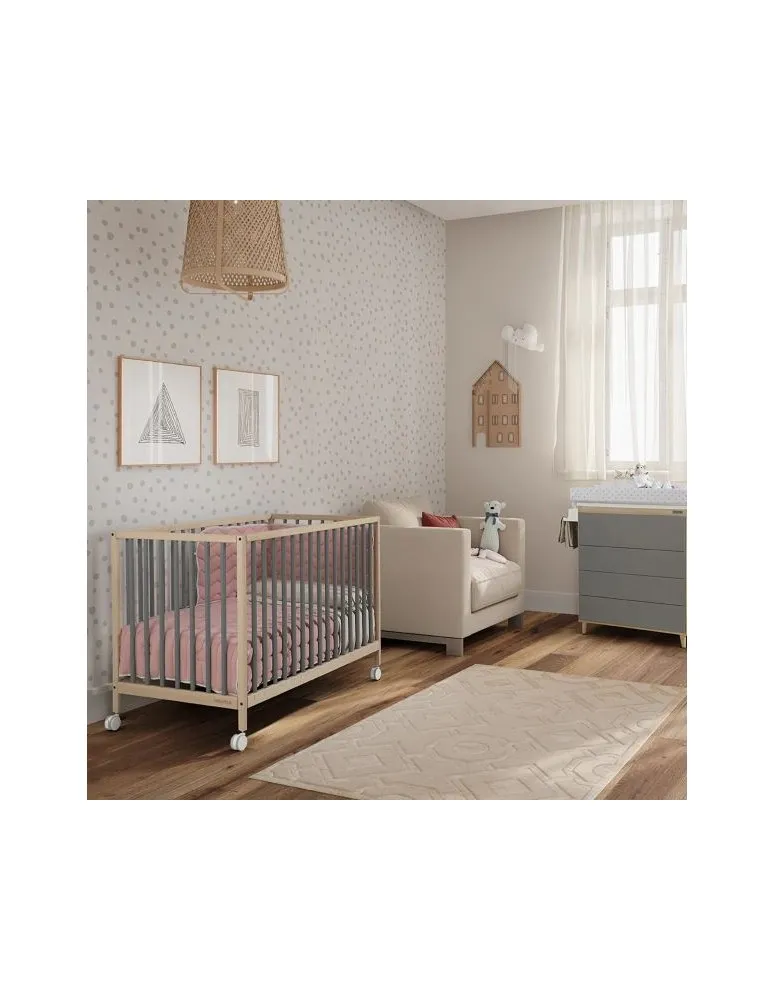 CUNA DE 120 X 60 MOUNTAIN CERA NATURAL/GRIS