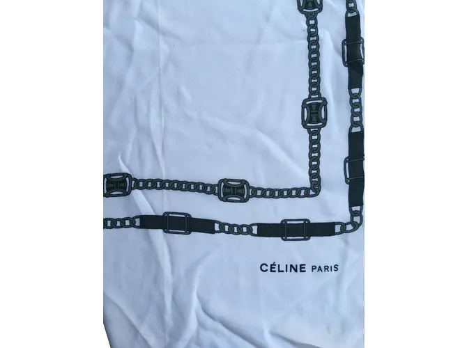 Céline Bufandas Verde Blanco roto 