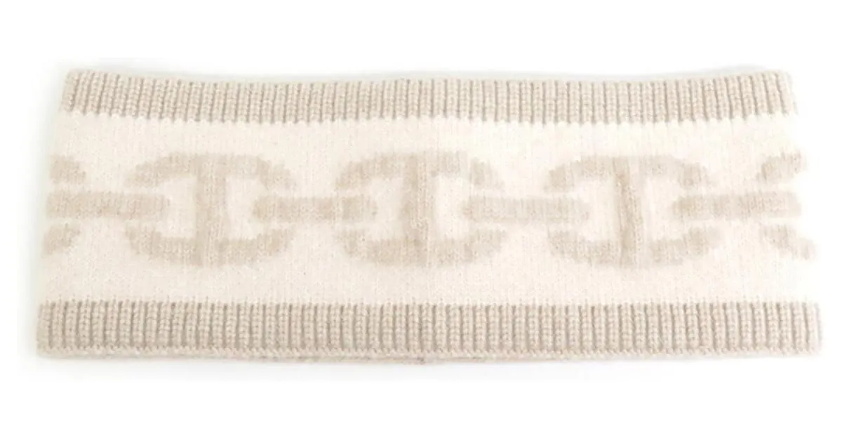 Diadema de cachemira Chaine d'Ancre de Hermès Beige 