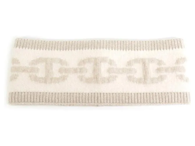 Diadema de cachemira Chaine d'Ancre de Hermès Beige 