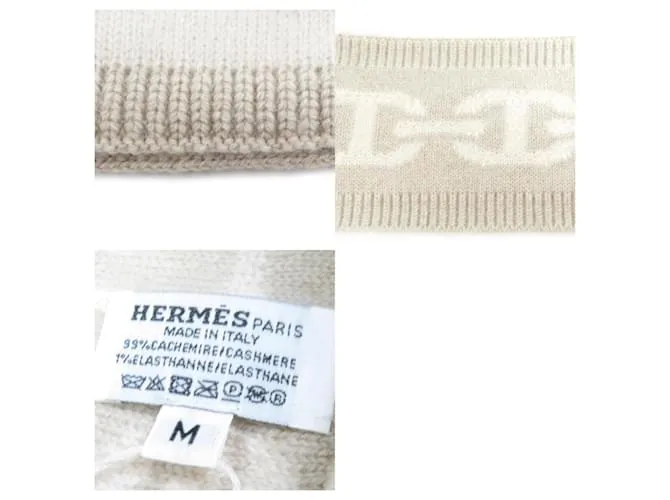 Diadema de cachemira Chaine d'Ancre de Hermès Beige 