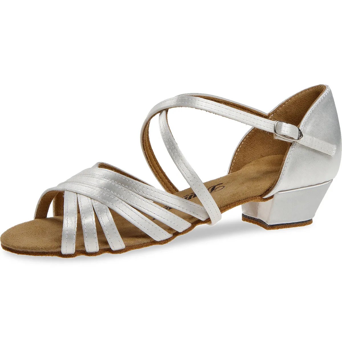 DIAMANT NIñAS ZAPATOS DE BAILE 196030092  SATéN BLANCO  2,5 CM