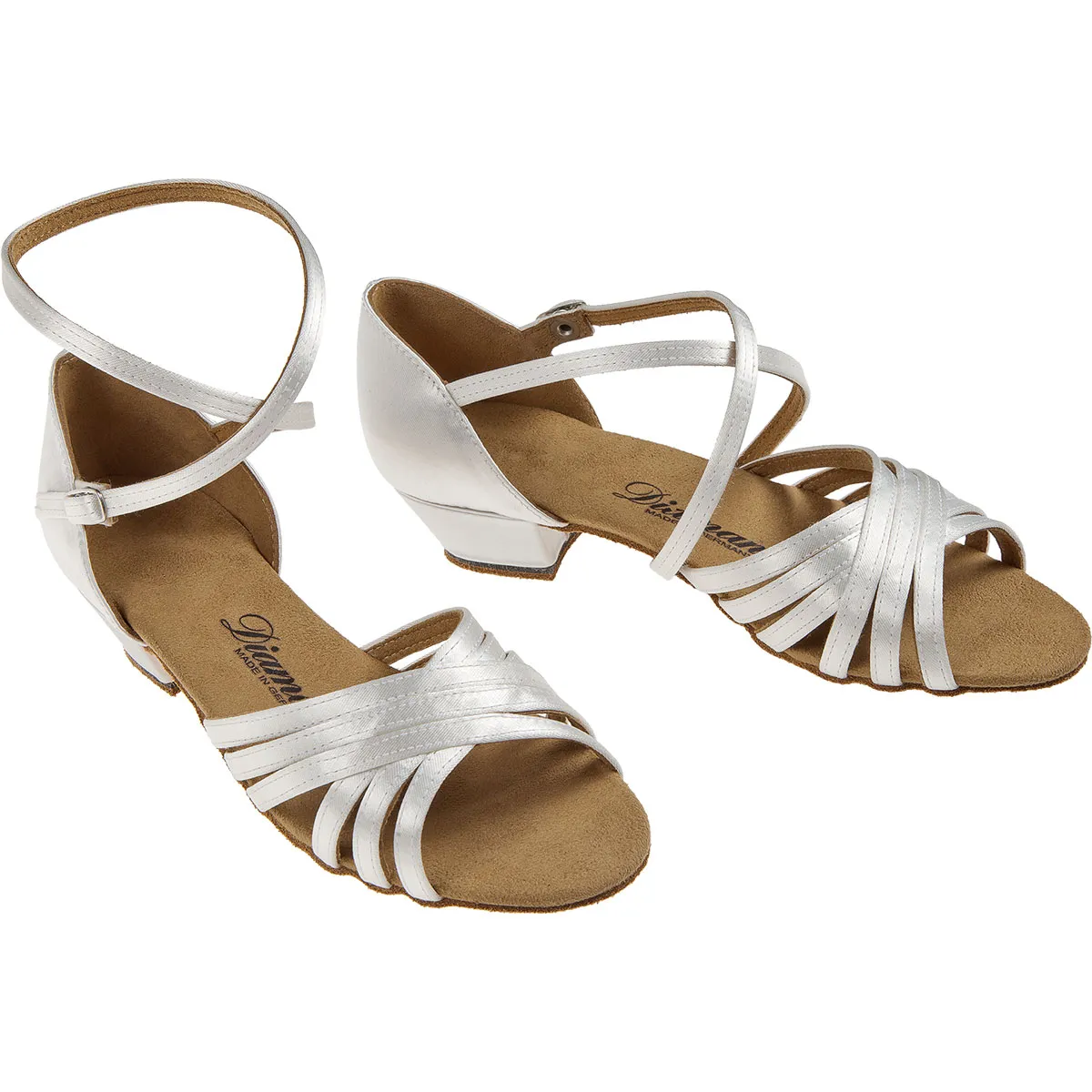 DIAMANT NIñAS ZAPATOS DE BAILE 196030092  SATéN BLANCO  2,5 CM