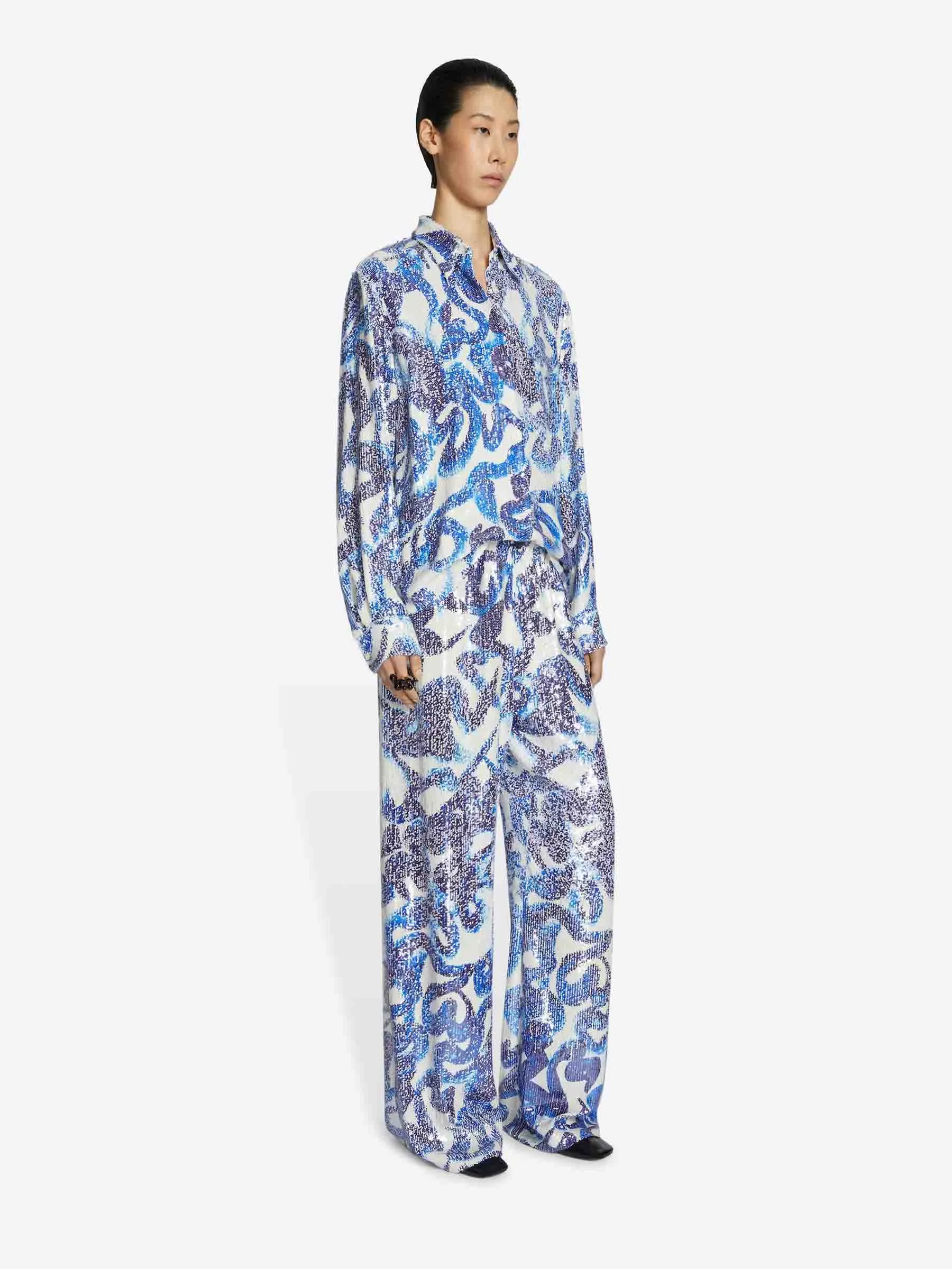 Dries Van Noten Pantalones con Lentejuelas