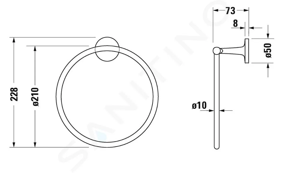 DURAVIT STARCK T  TOALLERO, BRONCE CEPILLADO 0099470400