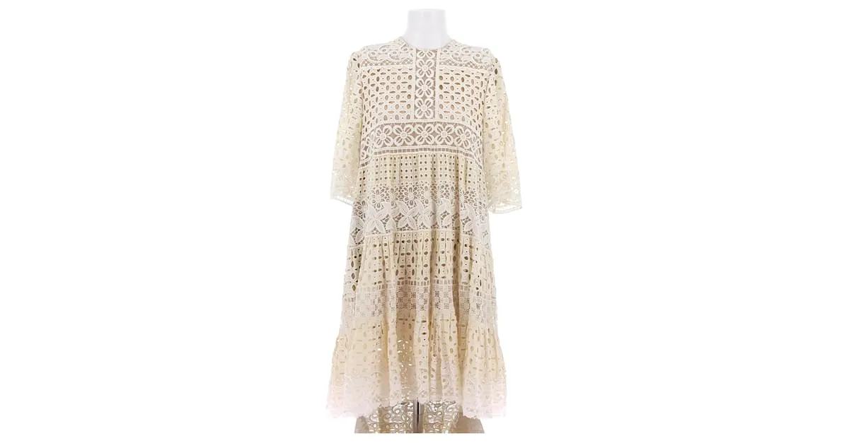 ELIE SAAB Vestidos T.FR 40 Algodón Blanco 