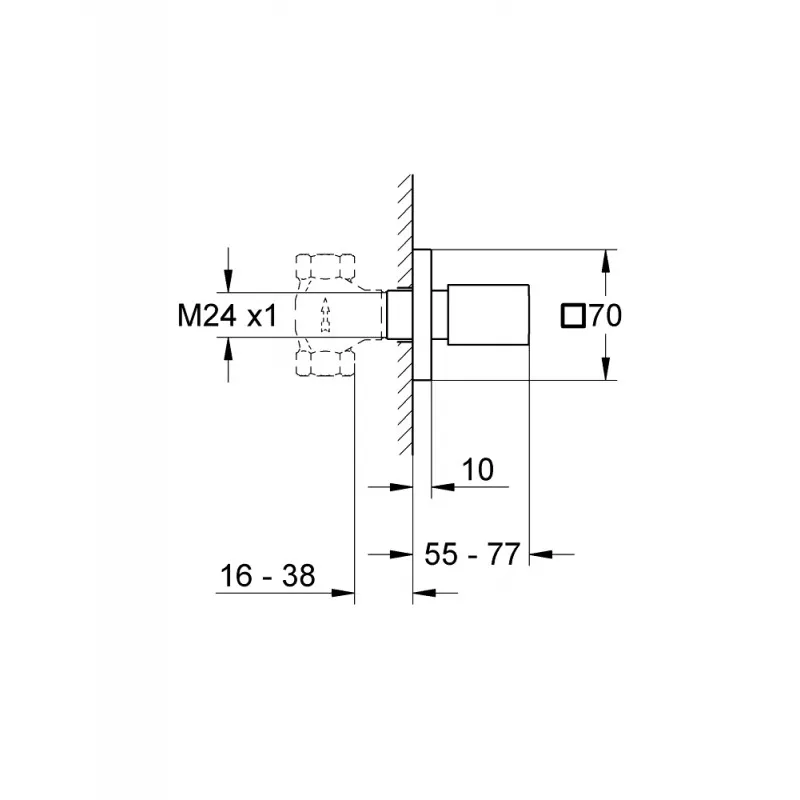 EUROCUBE LLAVE DE PASO (PARTE EXTERIOR)  GROHE