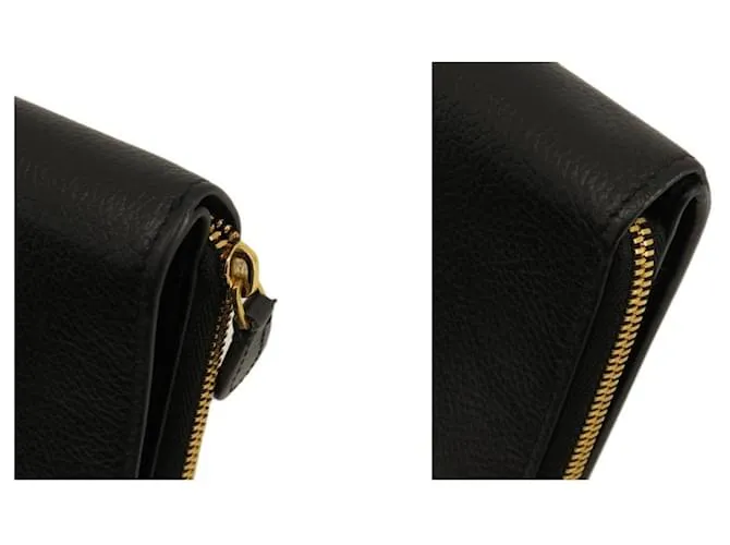Everyday Billetera de cuero plegable Balenciaga para mujeres Negro 