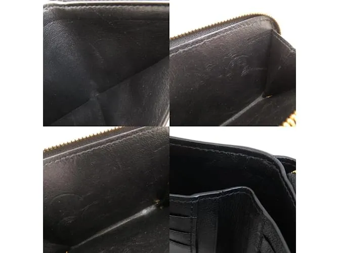 Everyday Billetera de cuero plegable Balenciaga para mujeres Negro 