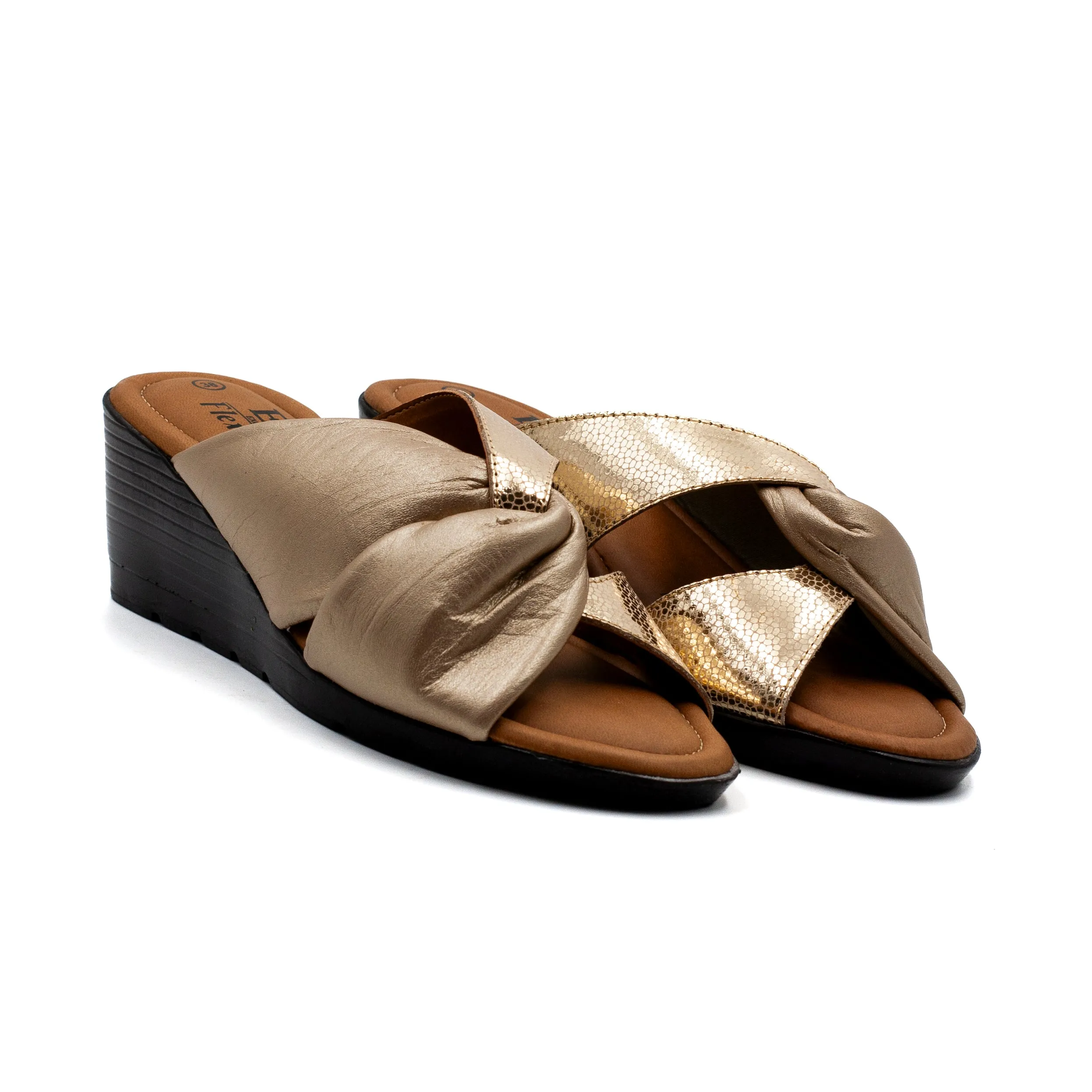 EXS Sandalia mujer color oro