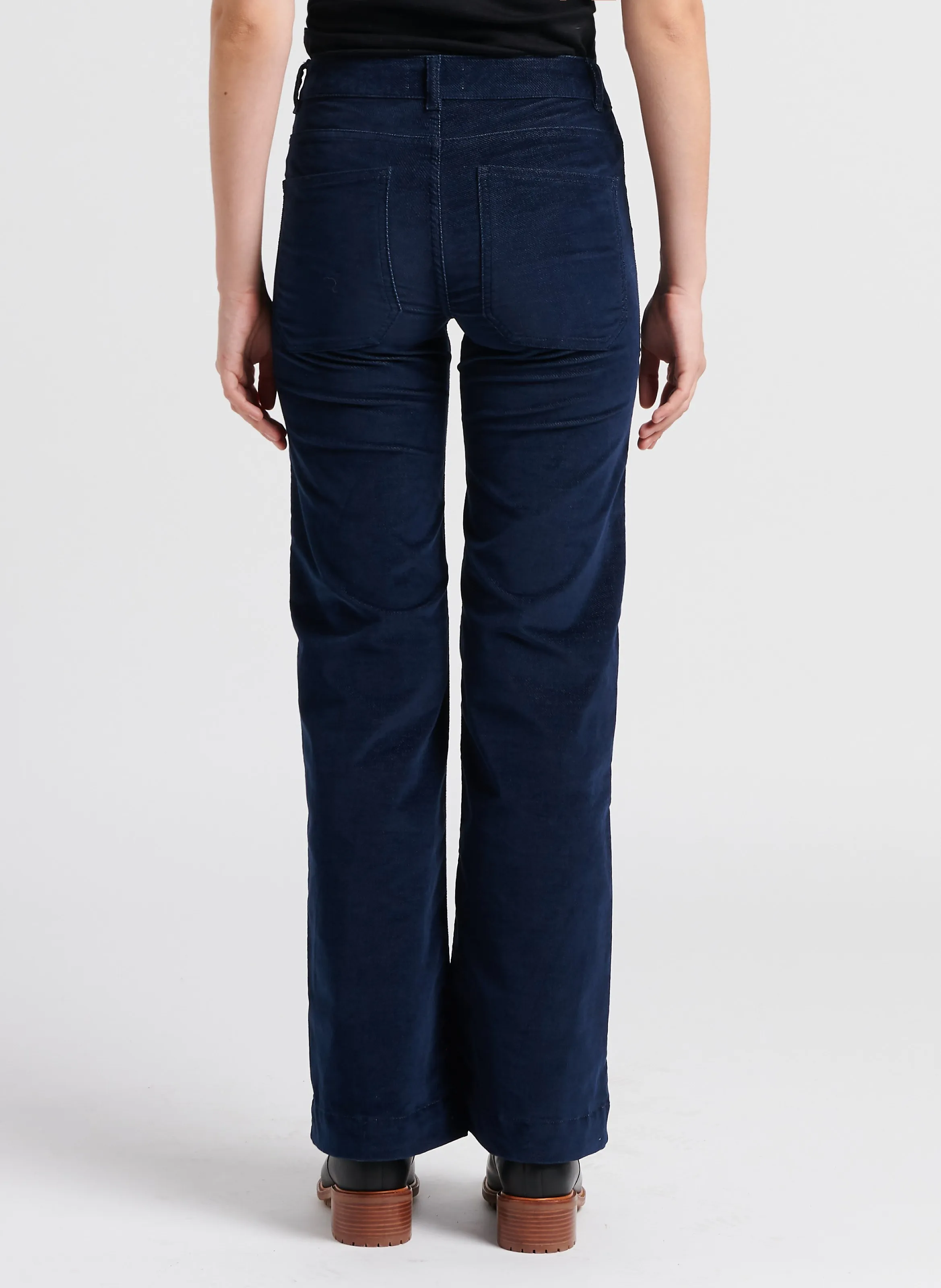 GATSBY  PANTALóN EVASé DE MEZCLA DE ALGODóN EN AZUL