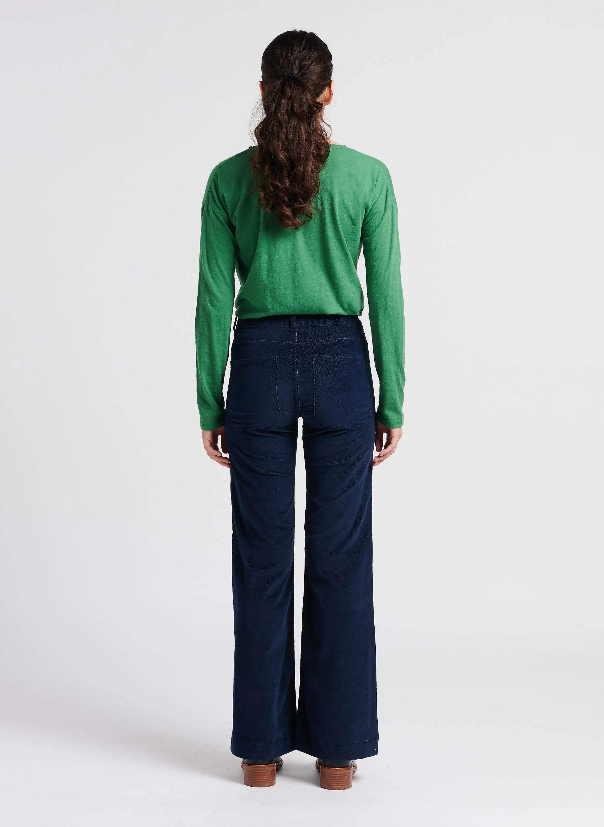 GATSBY  PANTALóN EVASé DE MEZCLA DE ALGODóN EN AZUL