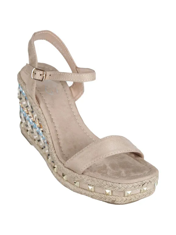 Gavi Sandalias mujer con tachuelas y cuña
