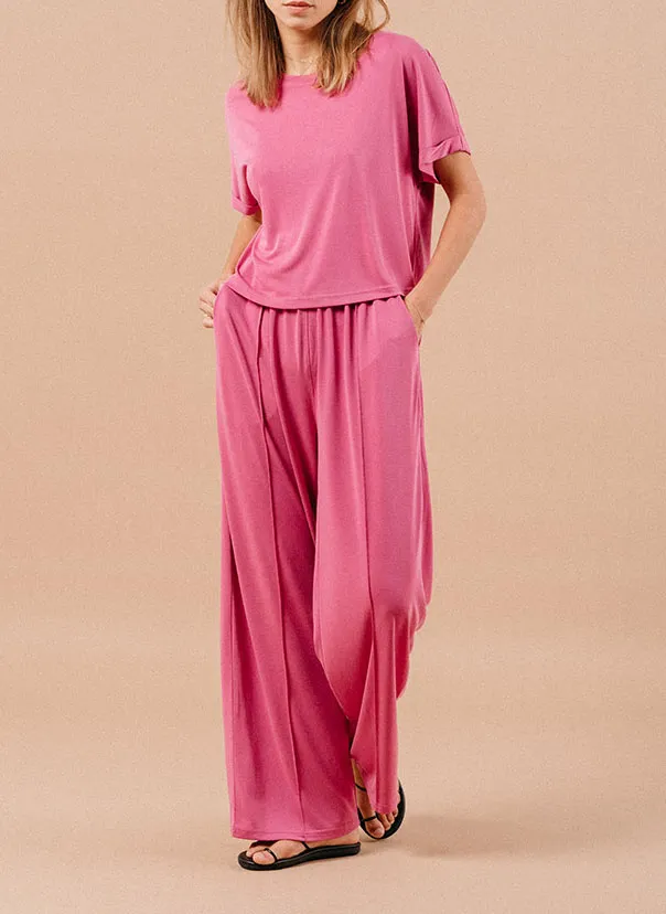 GRACE ET MILA MAXWELL  PANTALóN ANCHO EN ROSA