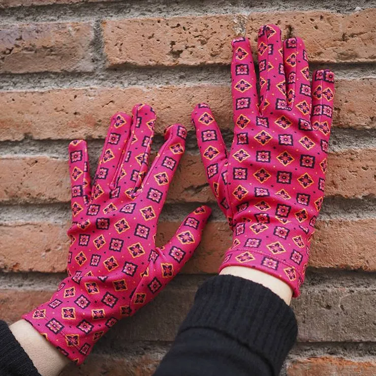 Guantes Elásticos Estampado Hippie