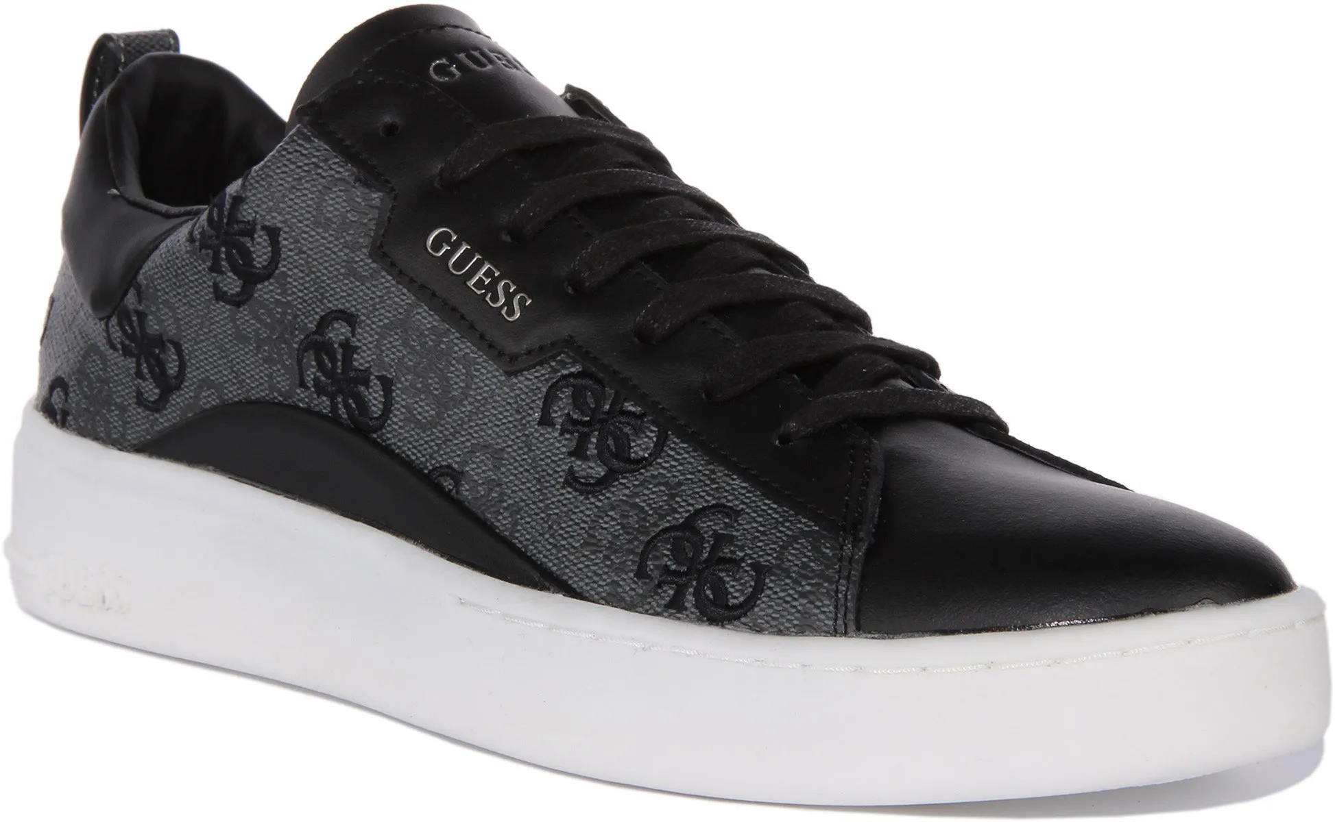 Guess Verona Zapatillas de deporte con cordones en piel sintética con logo 4G para hombre en carbón