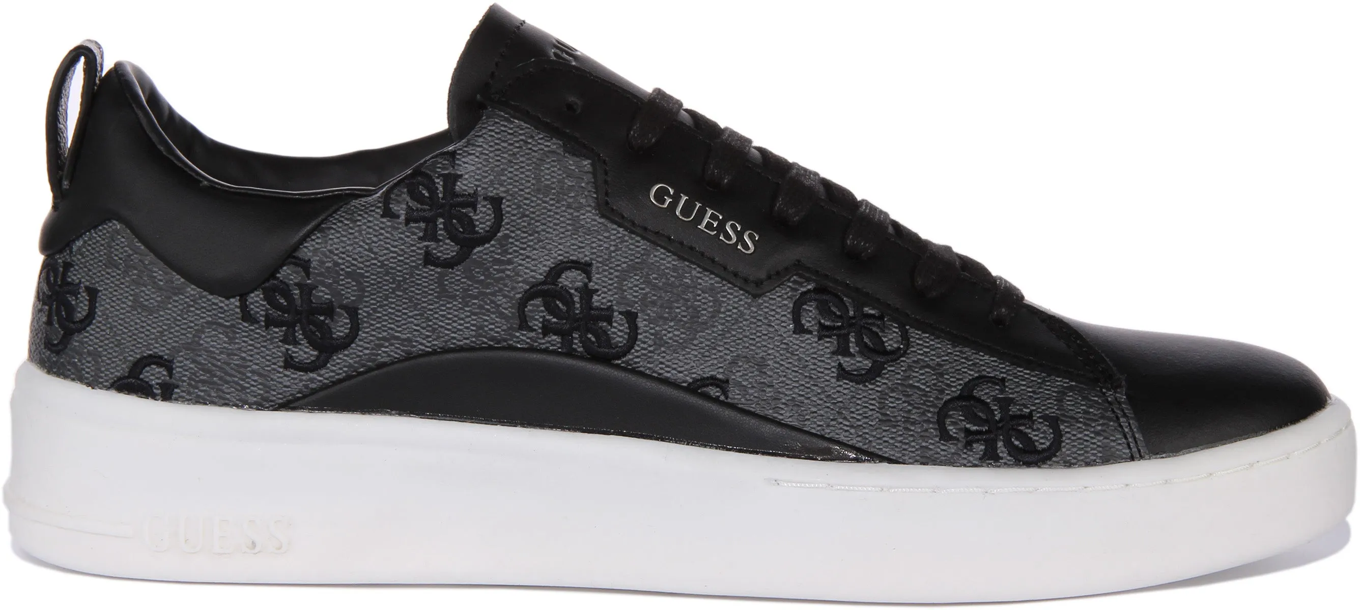 Guess Verona Zapatillas de deporte con cordones en piel sintética con logo 4G para hombre en carbón