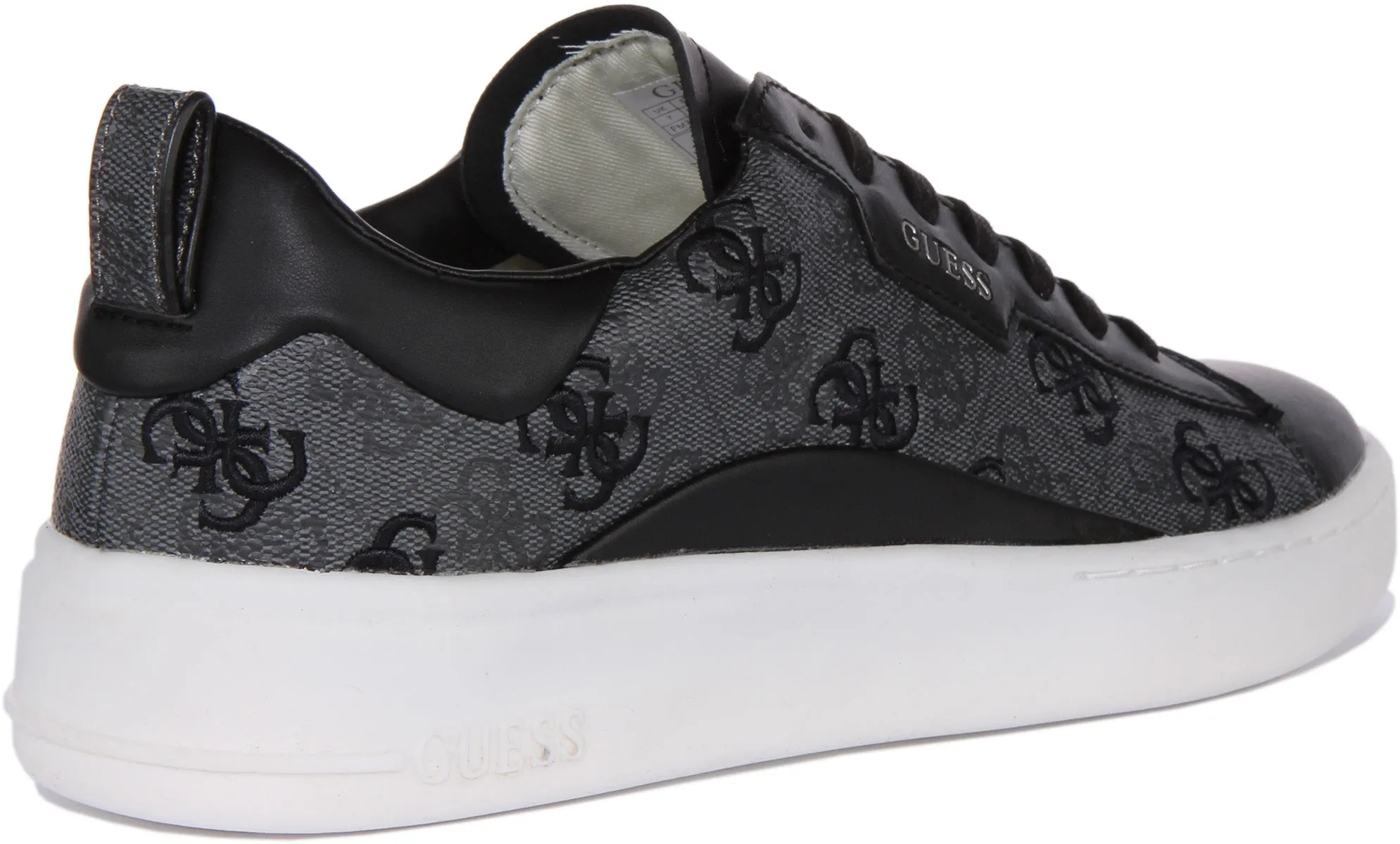Guess Verona Zapatillas de deporte con cordones en piel sintética con logo 4G para hombre en carbón