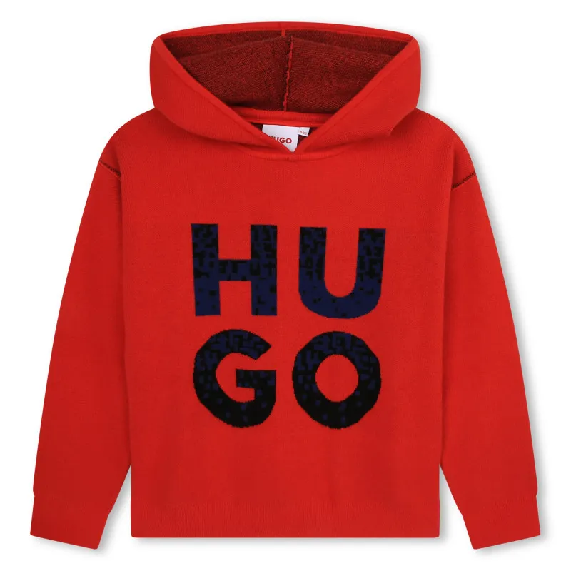 HUGO Jersey con capucha y jacquard
