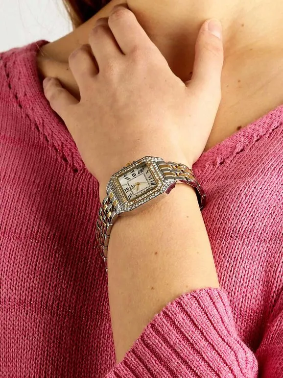 Jcky Reloj de pulsera para mujer con pedrería