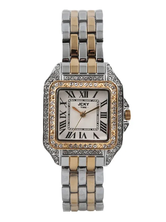 Jcky Reloj de pulsera para mujer con pedrería