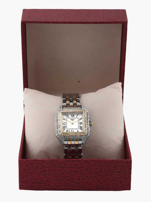 Jcky Reloj de pulsera para mujer con pedrería