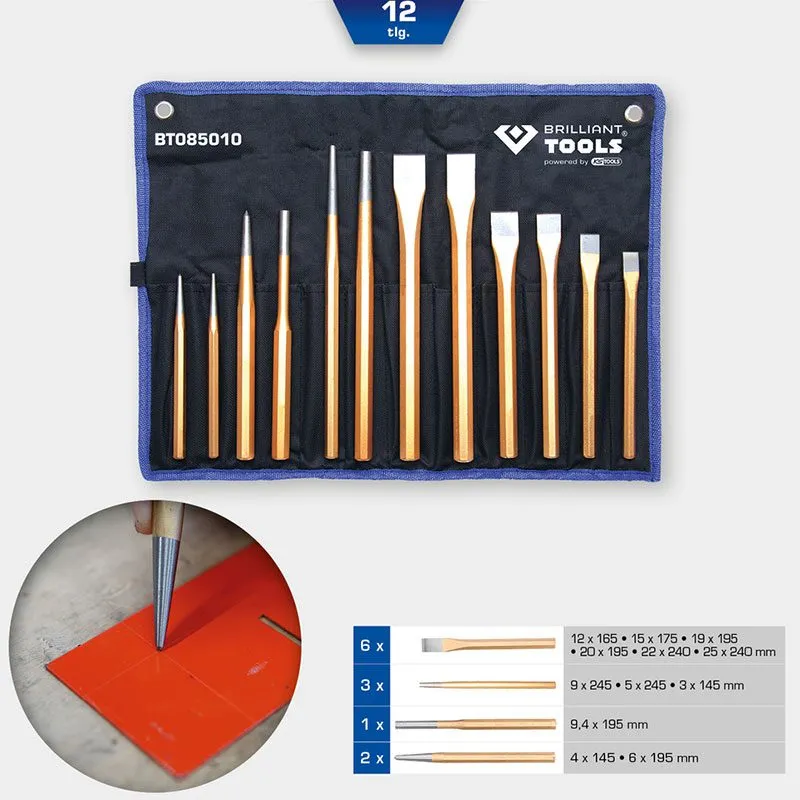Juego de visores y punzones 12 piezas