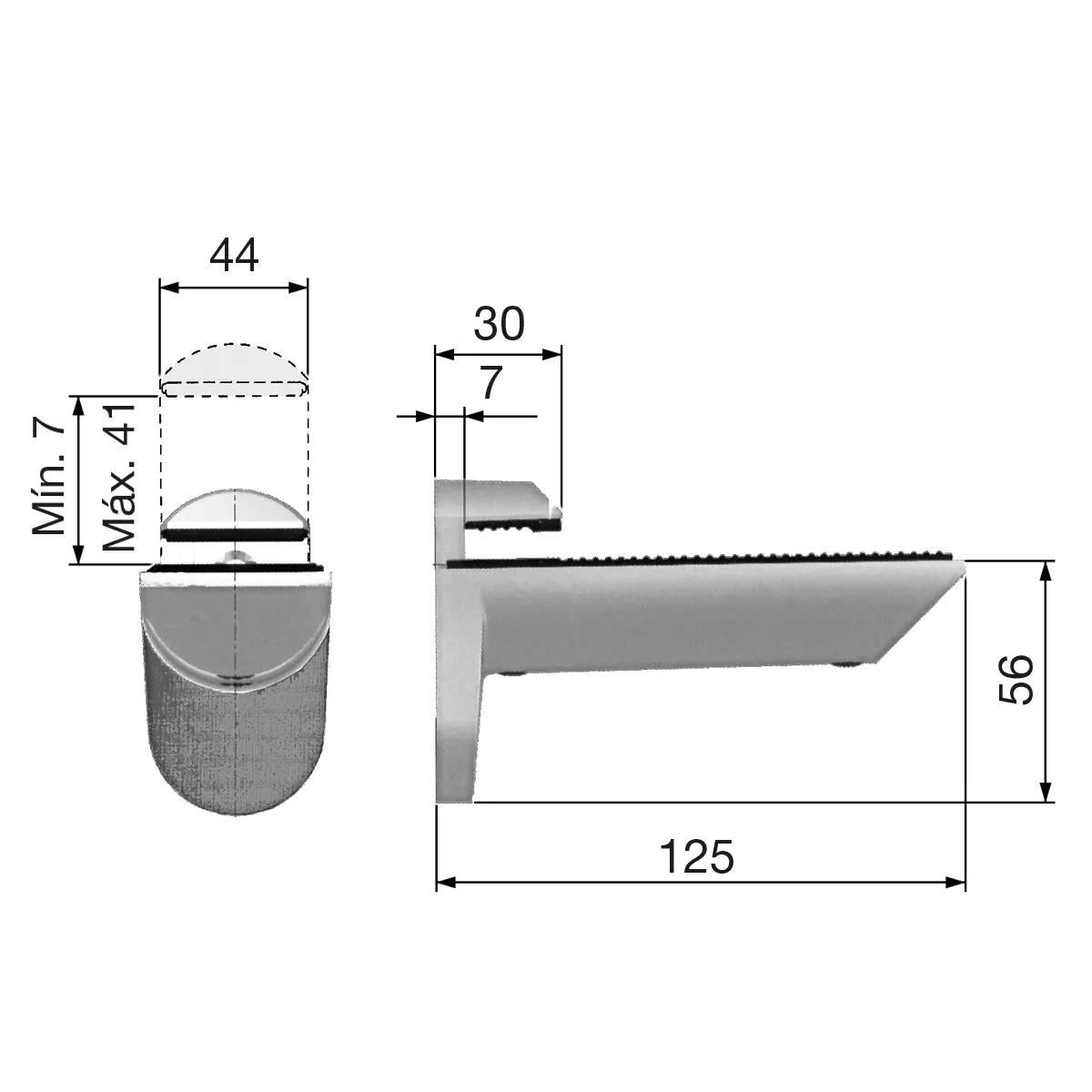 KAIMAN  SOPORTE ESTANTES REGULABLE DE 7 A 41 MM