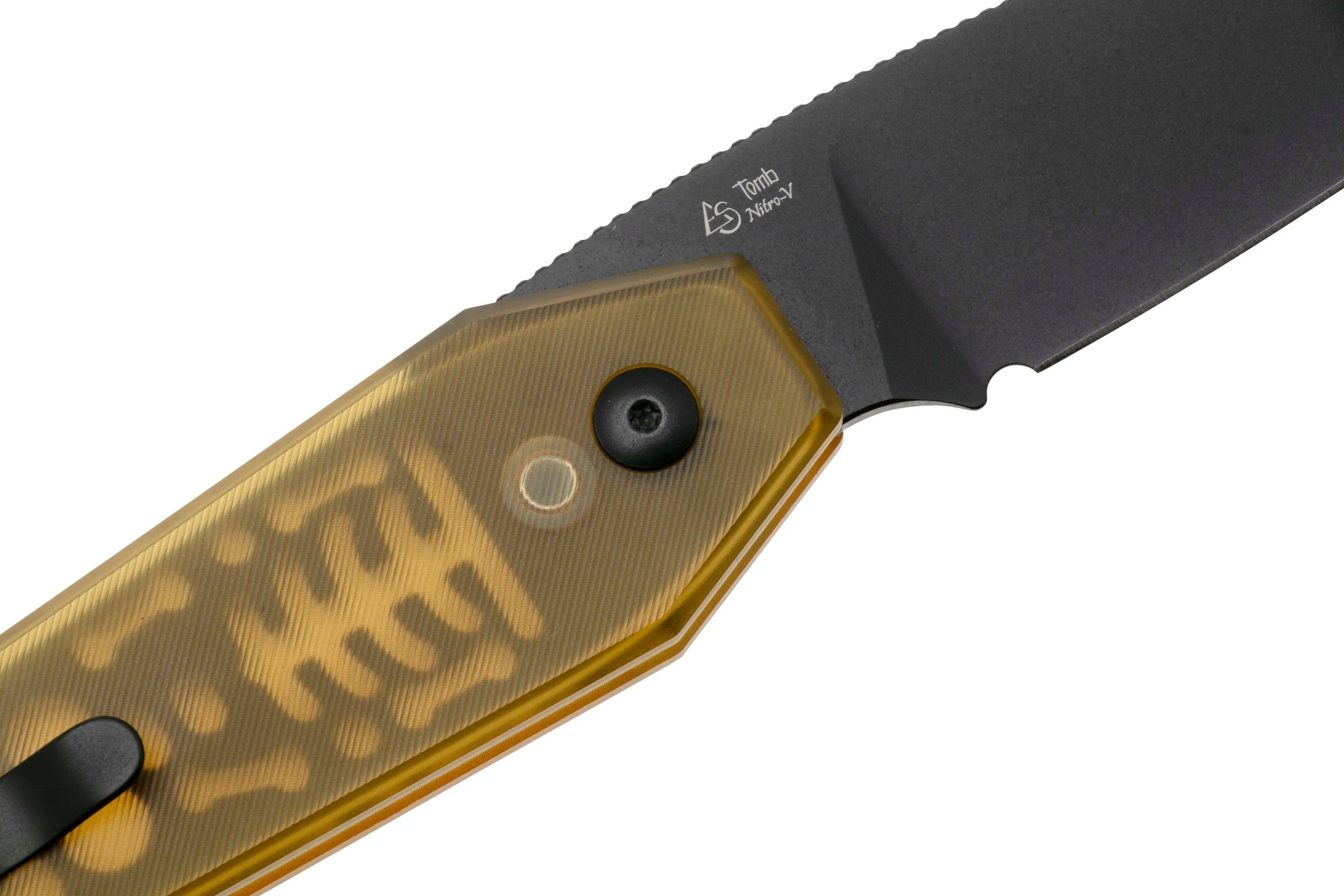 KIZER TOMB V3692A1, BLACK NITROV, YELLOW PEI NAVAJA, DISEñO DE BRADLEY DIAZ