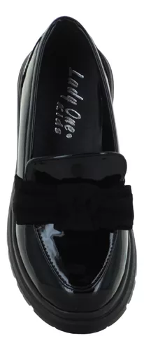 Lady One Zapato Mocasin Moda Formal Moño Charol Niña 89624