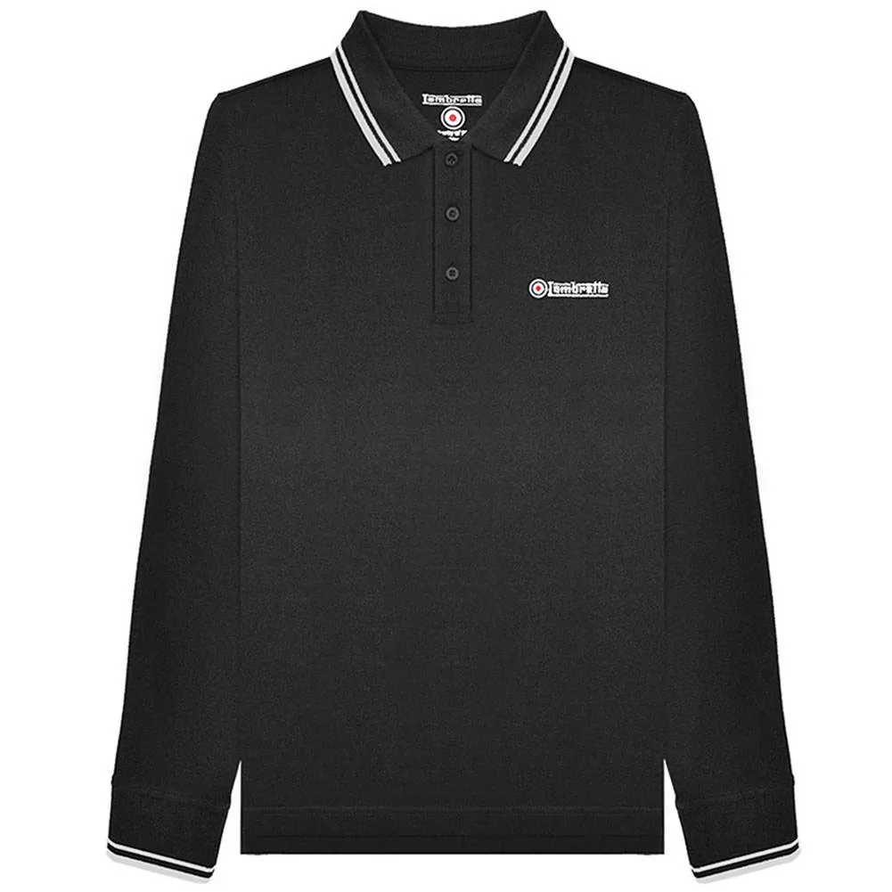 LAMBRETTA PUNTA DOBLE HOMBRE POLO DE MANGA LARGA SS3224B/W