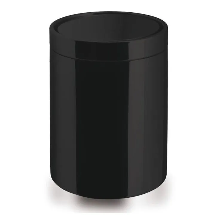 LINEABETA SESTEI CUBO DE BASURA CON TAPA EN ACERO INOXIDABLE NEGRO PULIDO