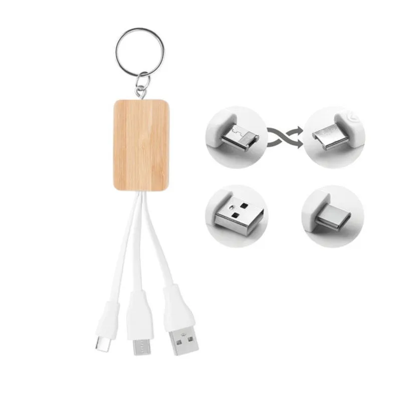 Llavero promocional con diferentes cables