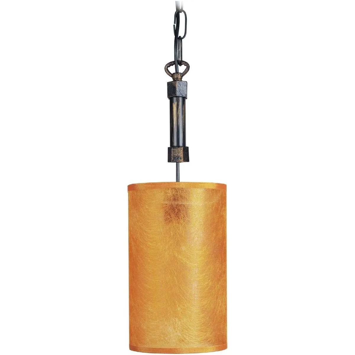 Lámpara colgante redondo metal negro y naranja