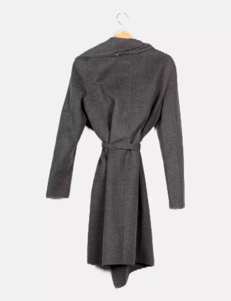 Massimo Dutti Abrigo largo gris de paño