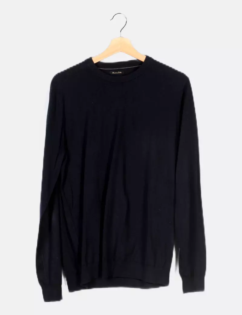 Massimo Dutti Jersey azul marino básico