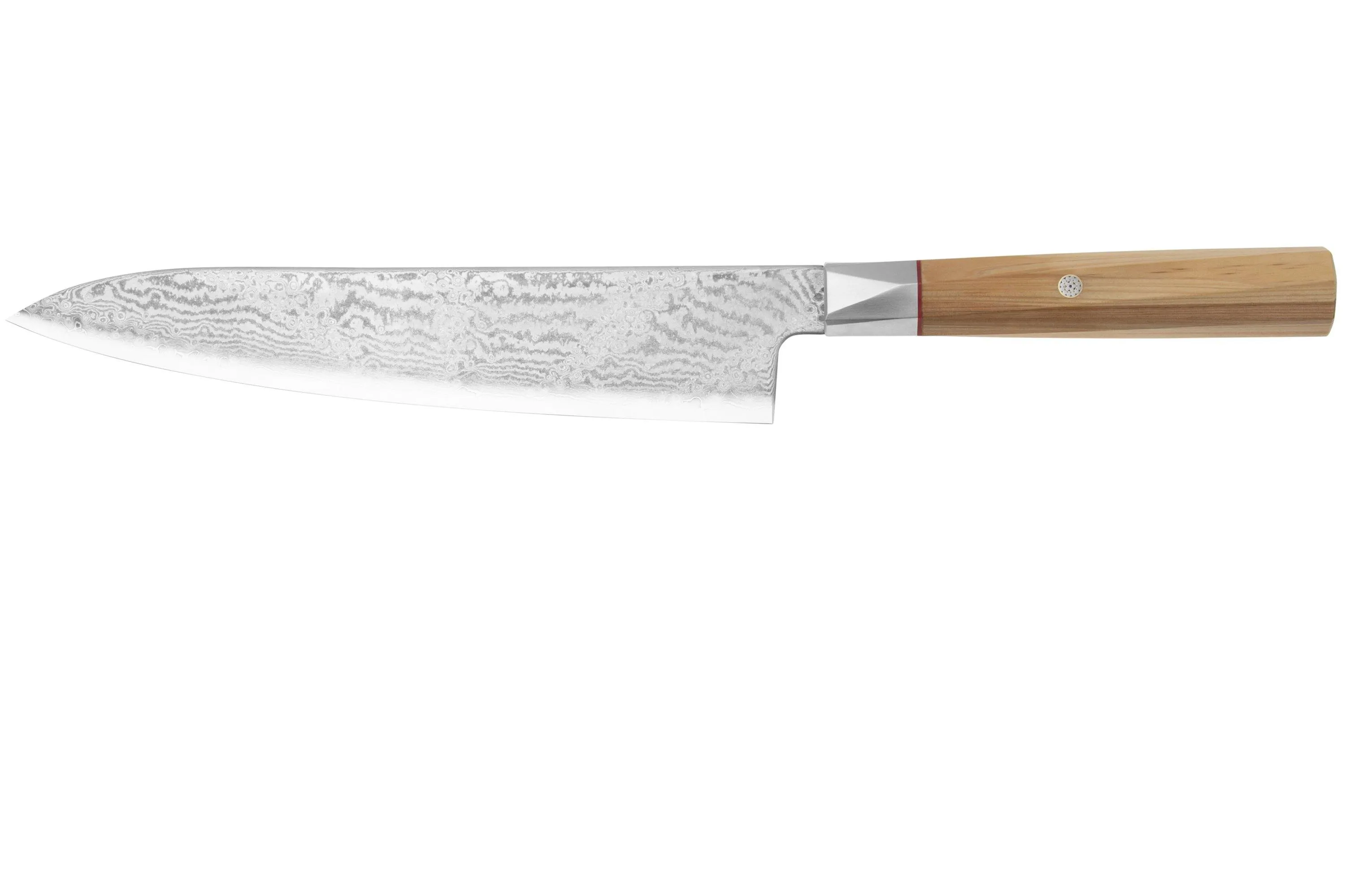 MCUSTA ZANMAI GYUTO ZBX23005DS, 33LAYER DAMASCUS/VG10, HINOKI HANDLE, KNIVESANDTOOLS EXCLUSIVE, CUCHILLO DE CHEF, 21 CM