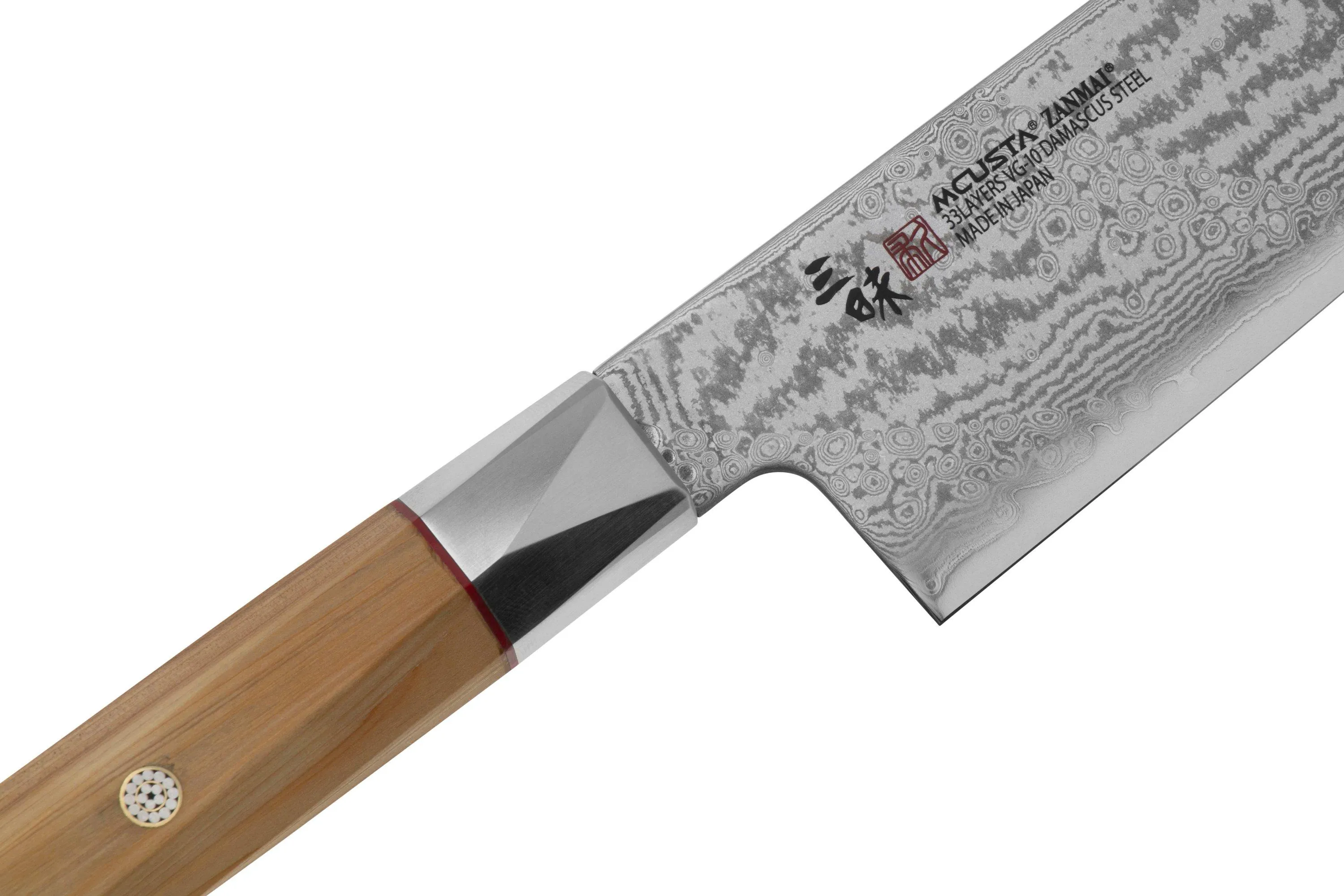 MCUSTA ZANMAI GYUTO ZBX23005DS, 33LAYER DAMASCUS/VG10, HINOKI HANDLE, KNIVESANDTOOLS EXCLUSIVE, CUCHILLO DE CHEF, 21 CM