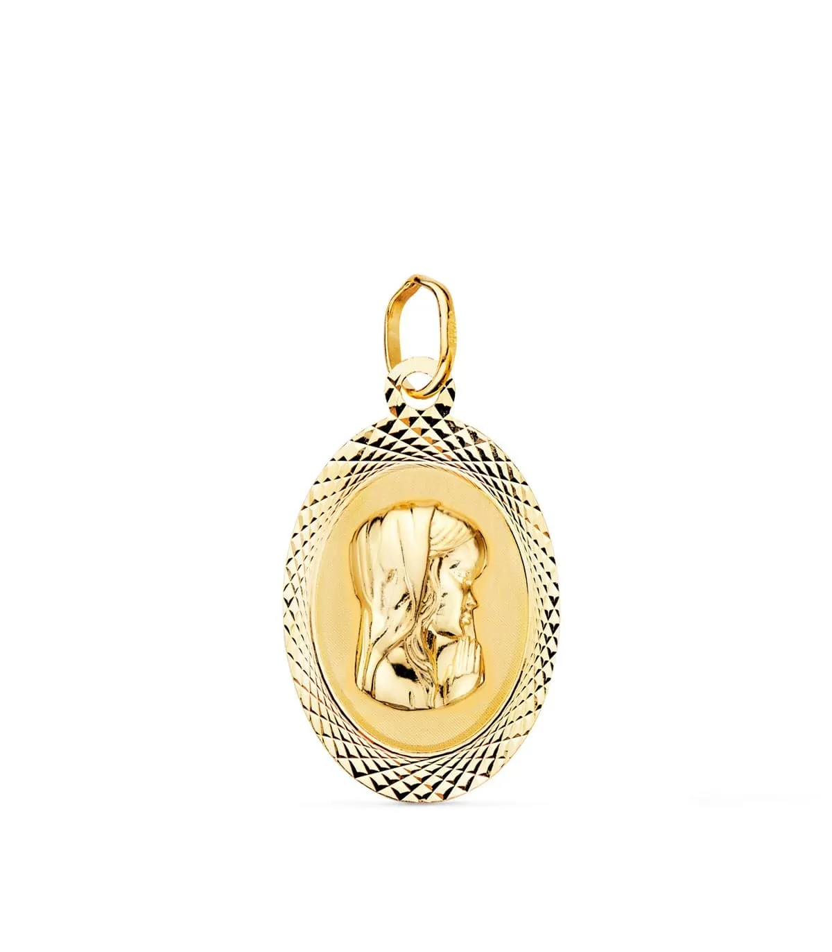 Medalla Oval Virgen niña Oro 9K 18mm