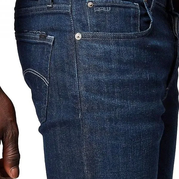 Men's Gstar GStar Raw 3301 Slim Worn In Deep Marine Blue Jeans 51001 B767 C602